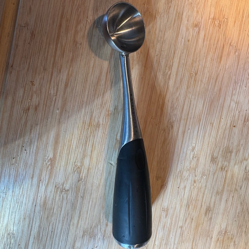 Starbucks Coffee Espresso Scoop Metal 2 tbsp Heavy Duty Rubber Handle 9"